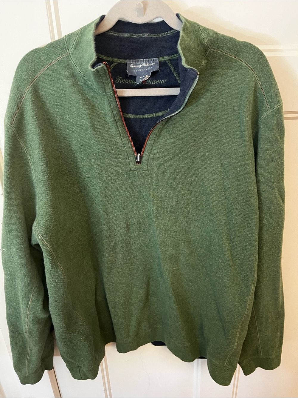 Tommy Bahama Olive Green Quarter-Zip Pullover
